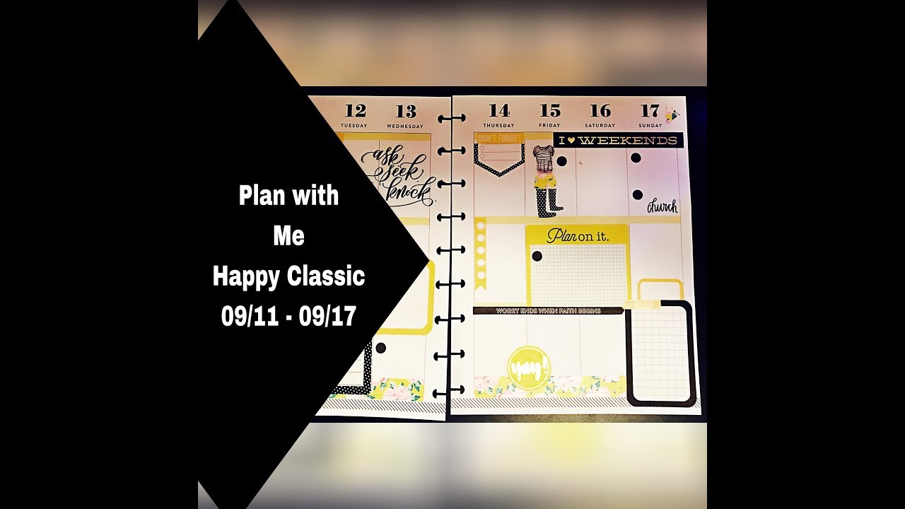 Happy planner plan with me 09 11 17 youtube