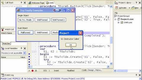 Exceptions in Constructors and Destructors - Delphi #30