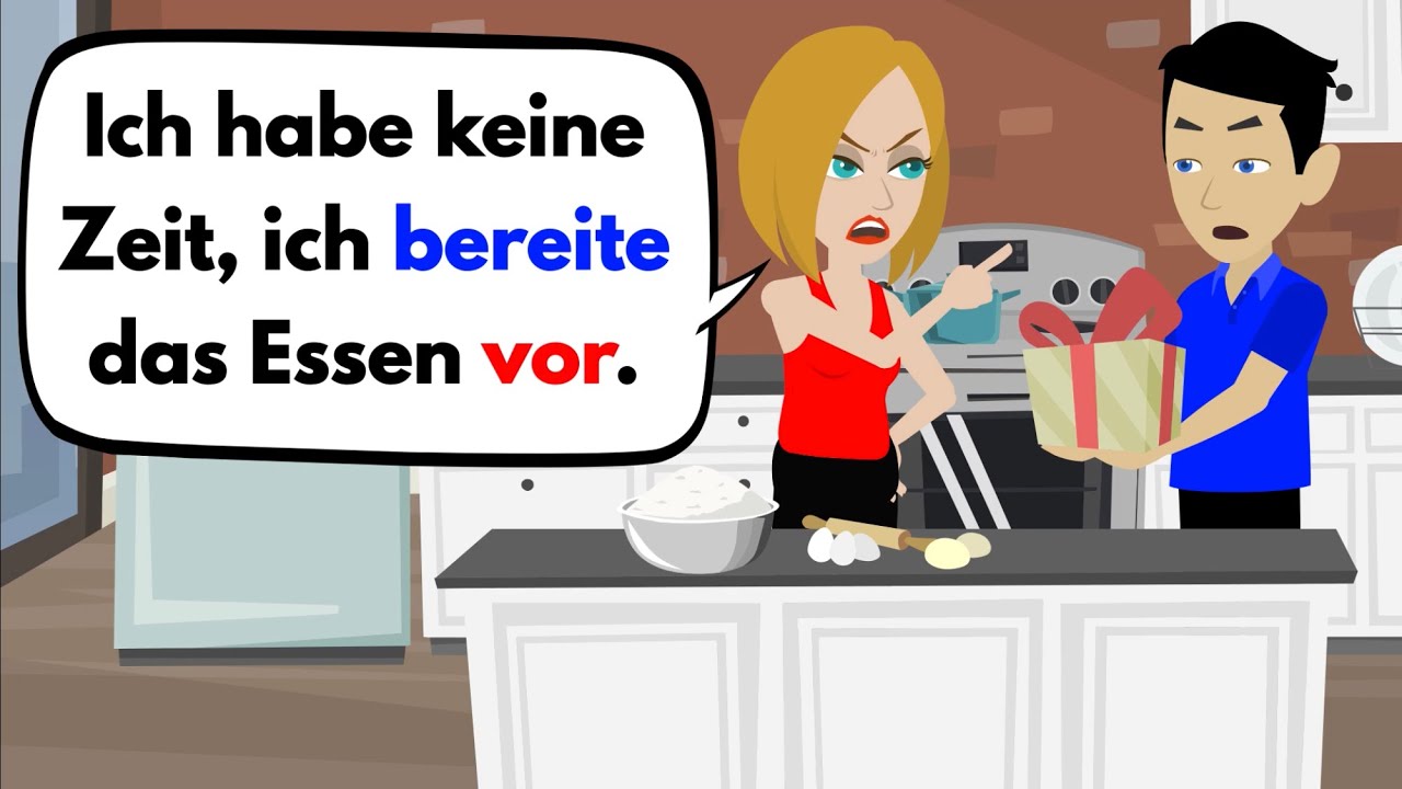 Trennbare Verben | einkaufen, ankommen, einladen, aufstehen, abwaschen …