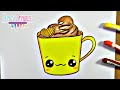 Cómo dibujar un CAPUCCINO KAWAII - Paso a paso
