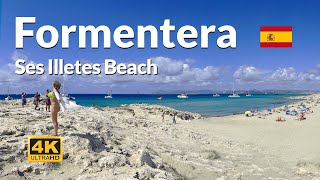 Ses Illetes Beach Walk Formentera 4K Balearic Islands Spain 🇪🇸