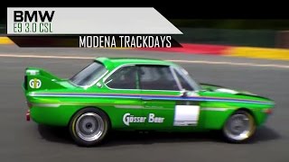 BMW E9 3.0 CSL - Racing at Modena Trackdays 2013 in top gear - Downshifts! | SCC TV