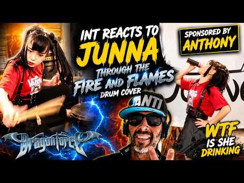 INT REACTS TO JUNNA – Through The Fire & Flames Drum Cover | OK… I GET THE HYPE NOW! 🔥🥁