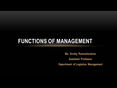St. Albert's College Autonomous, Ernakulam- Functions of Management. Ms. Sruthy Ramachandran