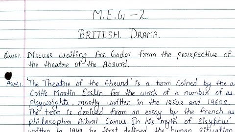 MEG 02 Solved Assignment 2022-23 | MEG 02 British Drama Solved Assignment 2022-23 | MEG 2 Assignment