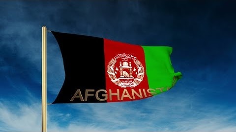 Afghanistan Flag Slider Style With Title. Waving In The Wind With Cloud Backgrou Stock Animation
