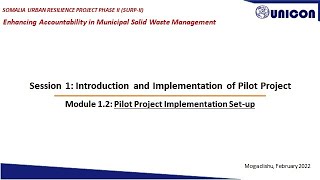 Module 1.2: Pilot Project Implementation Set-up
