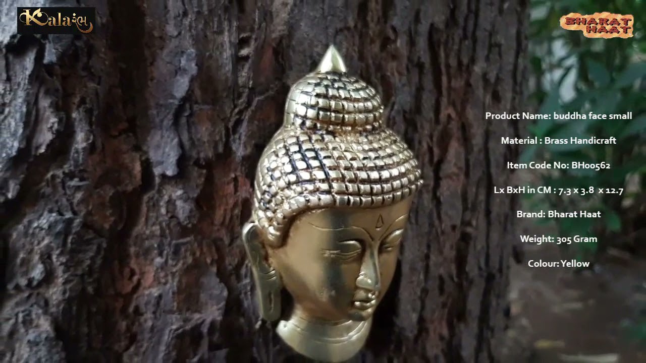 Kalarambh by Bharat Haat Bharat Haat Brass Religious Small Buddha Face in Fine Finishing