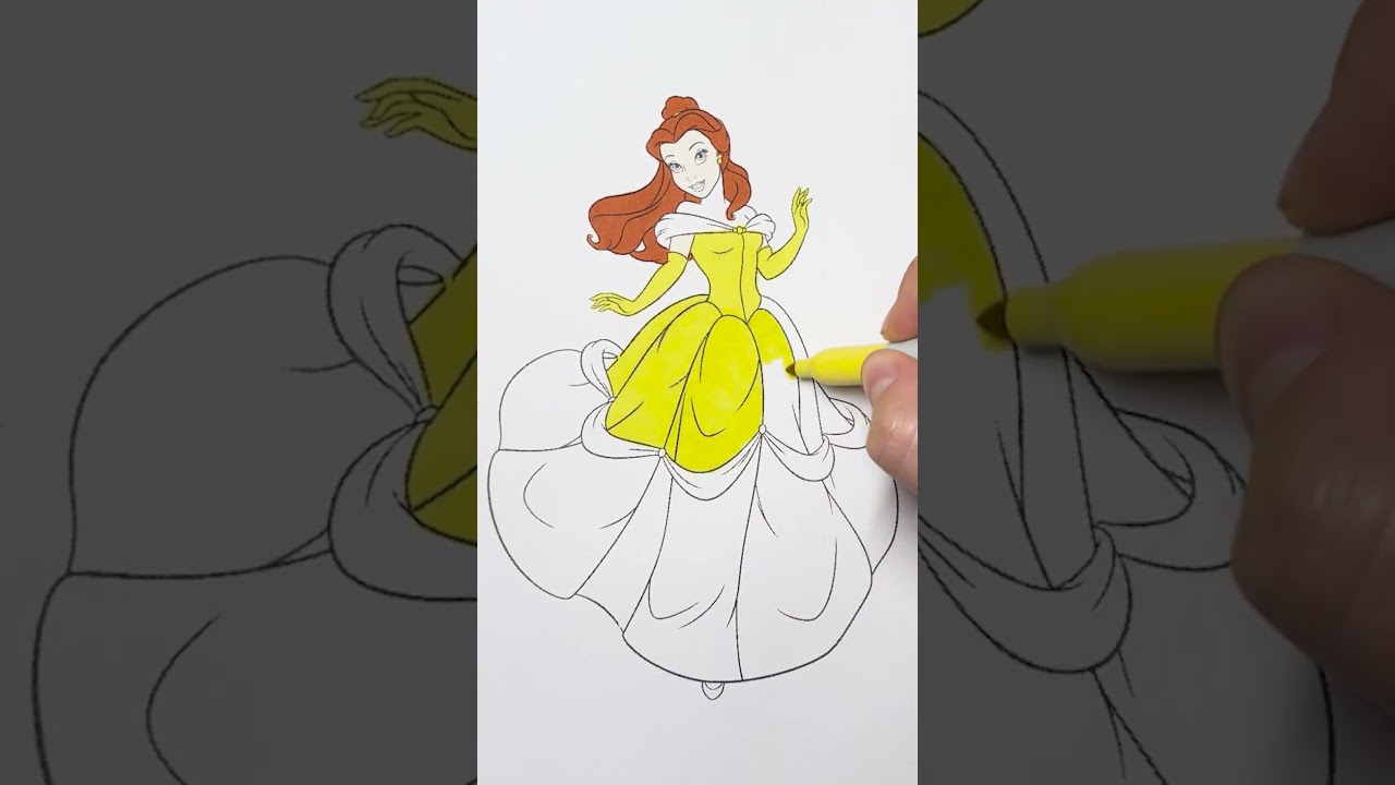 PRINCESS COLORING!👑COLOR PRINCESS BELLE 📚 