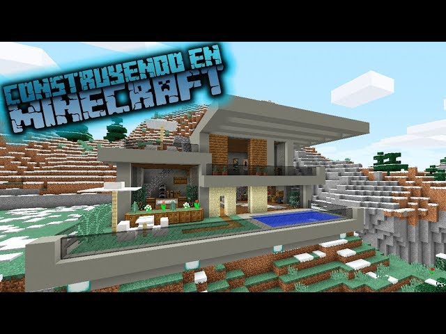 Minecraft tutorial  casa de MONTAÑA MODERNA 🏔️​ #16✓