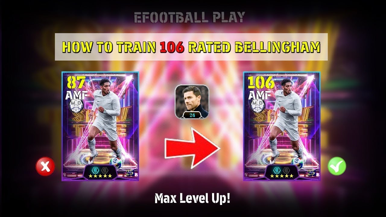 Jude Bellingham 106 Best Training with Booster, Max Level🔥| eFootball Mobile 2025🎮