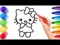 How To Draw cute kitty Drawing, Painting &amp; Coloring For Kids and Toddlers_ Child Art 🐋🌈🎨
