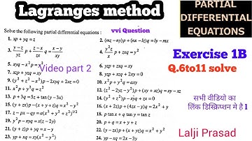 Lagranges equations Part 2|Differential equation of the first order Lagranges method Exercise 1B sol