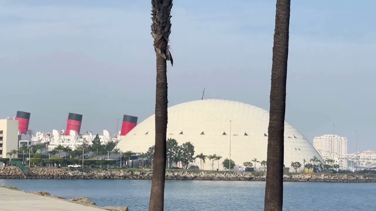 POV Walk at Pier J, Long Beach | Queen Mary View, Fishing Spot & Pier Cats
