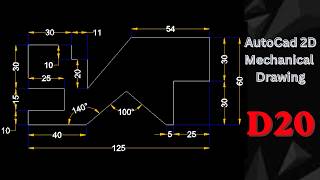 AutoCad 2D Mechanical Drawing Practice D20 | For beginners