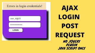 AJAX login page  with php & Mysql | AJAX POST request with parameter | AJAX in hindi part 2