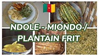 NDOLE A LA VIANDE – CREVETTES + MIONDO ET PLANTAIN FRIT / REPAS AFRICAIN / CUISINE CAMEROUNAISE