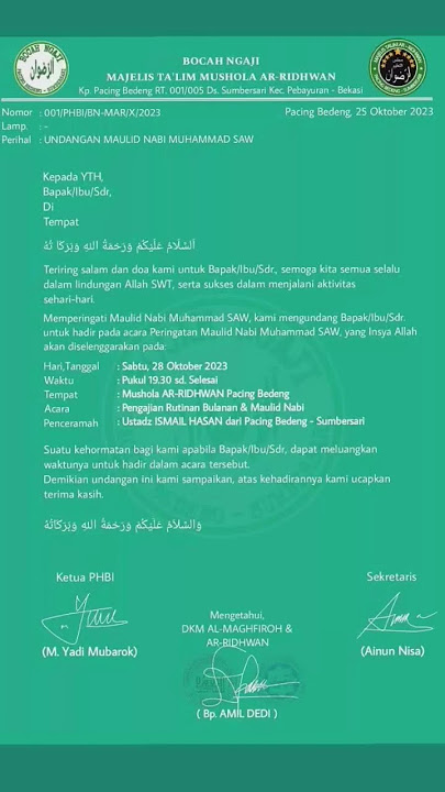 undangan acara maulid #shorts
