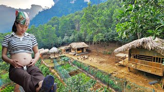 TIMELAPSE: 60 Days a Pregnant Mother alone Builds a Farm in the Forest, Builds a Fish Pond - Garden.