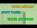 Cara Mudah Copy Tabel Excel ke Word Dengan Rapi