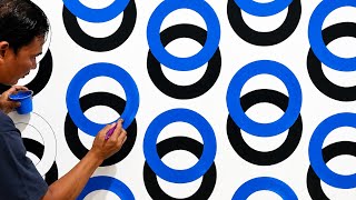 Wall painting circle 3D || Home decoration art || 3D wall painting