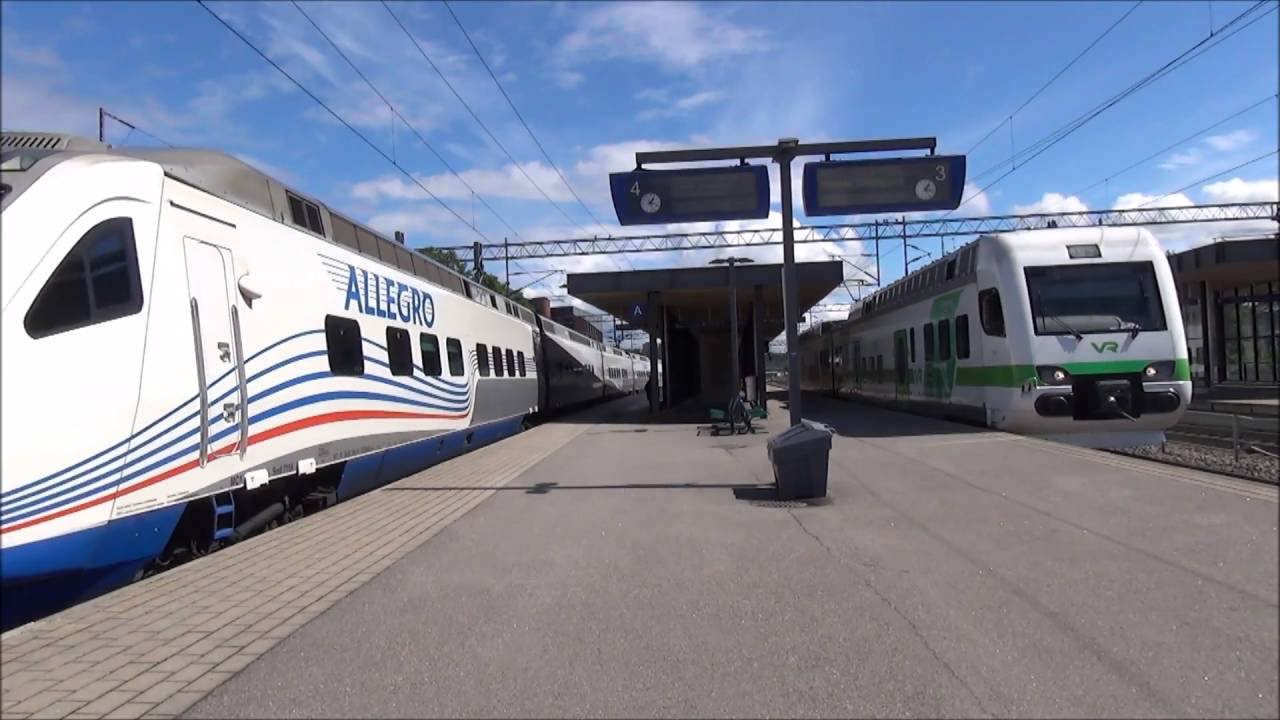 Allegro 783 arrives and departs Lahti station