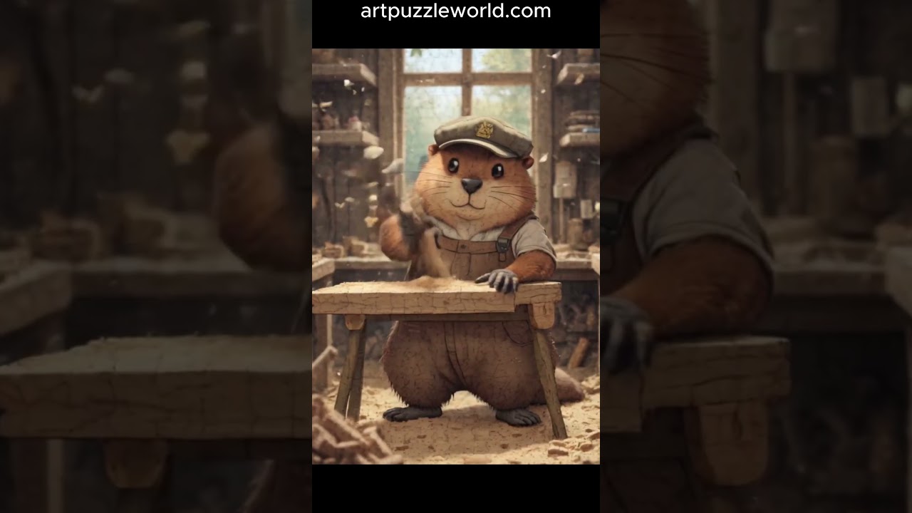 Benny the Builder Beaver #jigsaw #jigsawpuzzle #puzzle #funny #beaver #animallovers #animalshorts