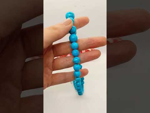 Блакитні буси намисто натуральний камінь бірюза намисто на збільшення, видео 1