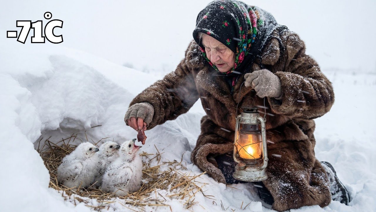 Surviving –71°C | 90-Year-Old Widow Feeds Starving Snowy Owls in Yakutia