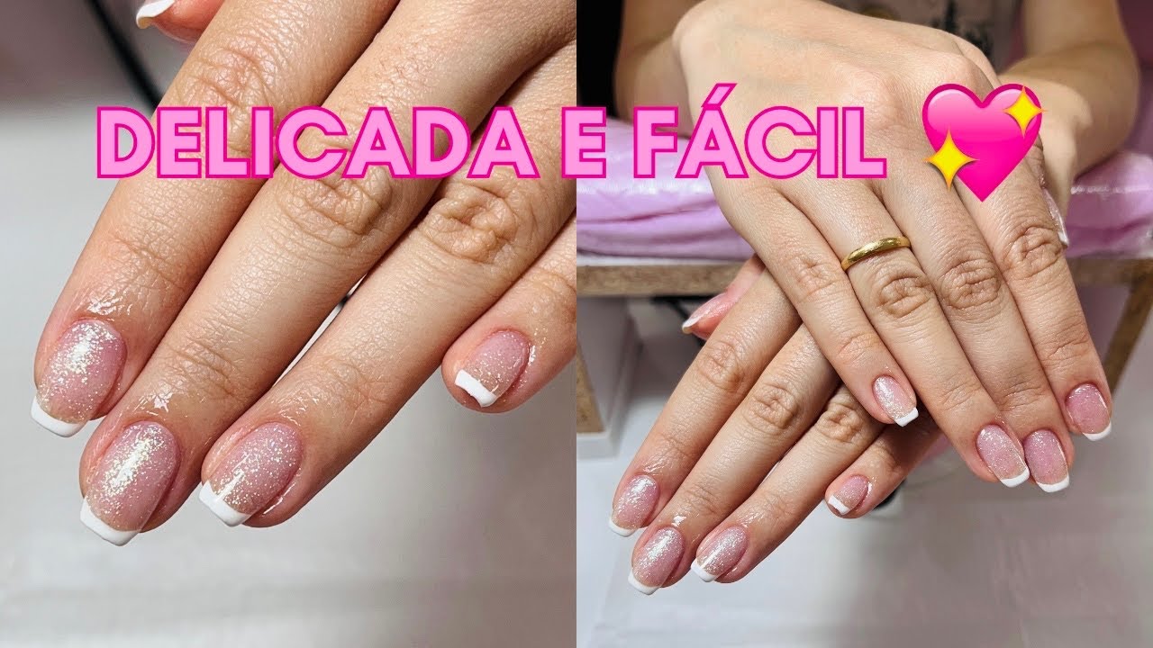 Esmaltação em gel com francesinha 🤍 - YouTube