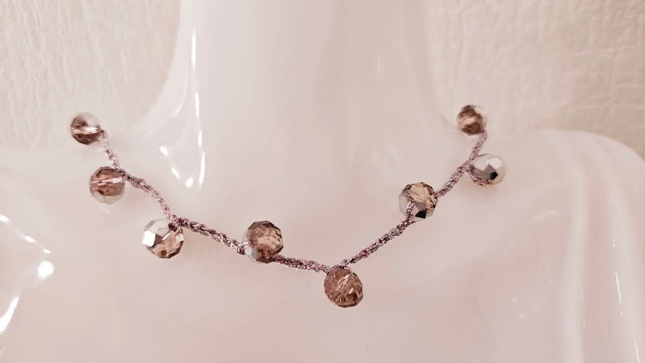 Украшение из бусин и ниток крючком без цепочки. Твой чокер будет самым лучшим🪷 МК