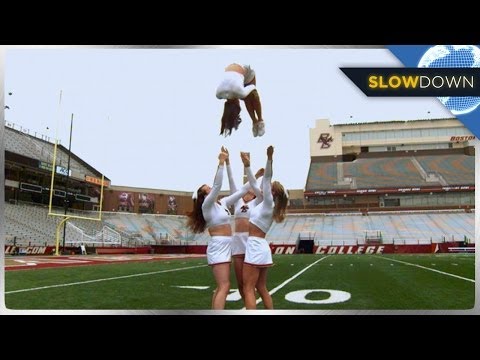 High Flying Cheerleaders IN SLOW MOTION!
