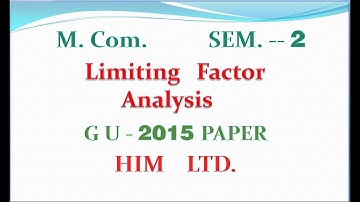 MCOM  -- LIMITING FACTOR ANALYSIS -- GU 2015 -- PAPER