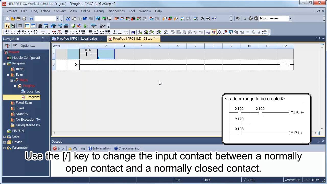 4. Creating a Ladder Program - MELSEC Tutorial