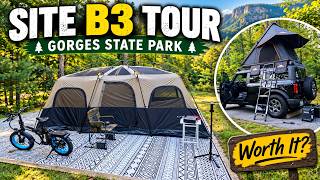 Campsite B3 at Gorges State Park in North Carolina