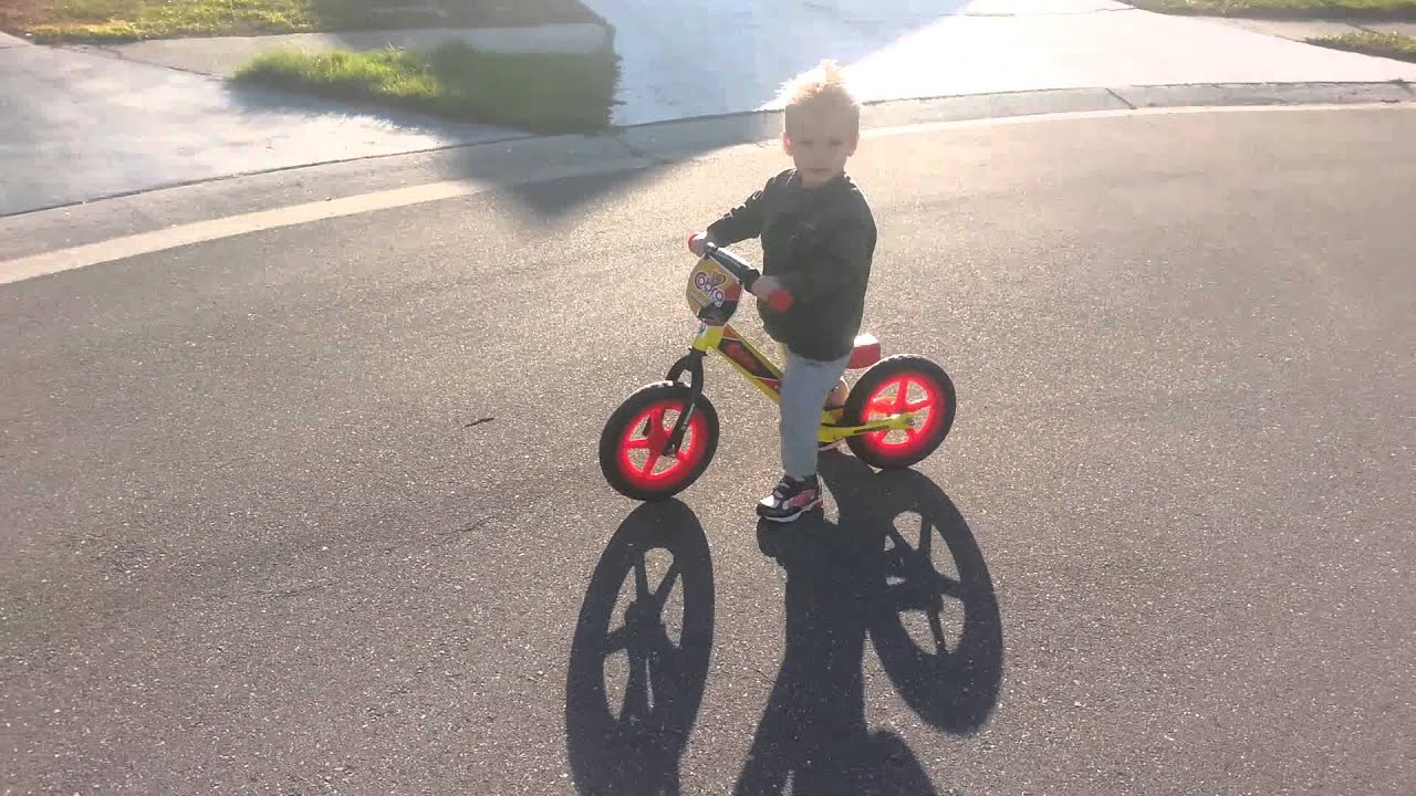 Zack rides pedal-less bike