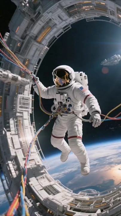 Astronaut Floating Outside the Spaceship 🚀🌌👨‍🚀