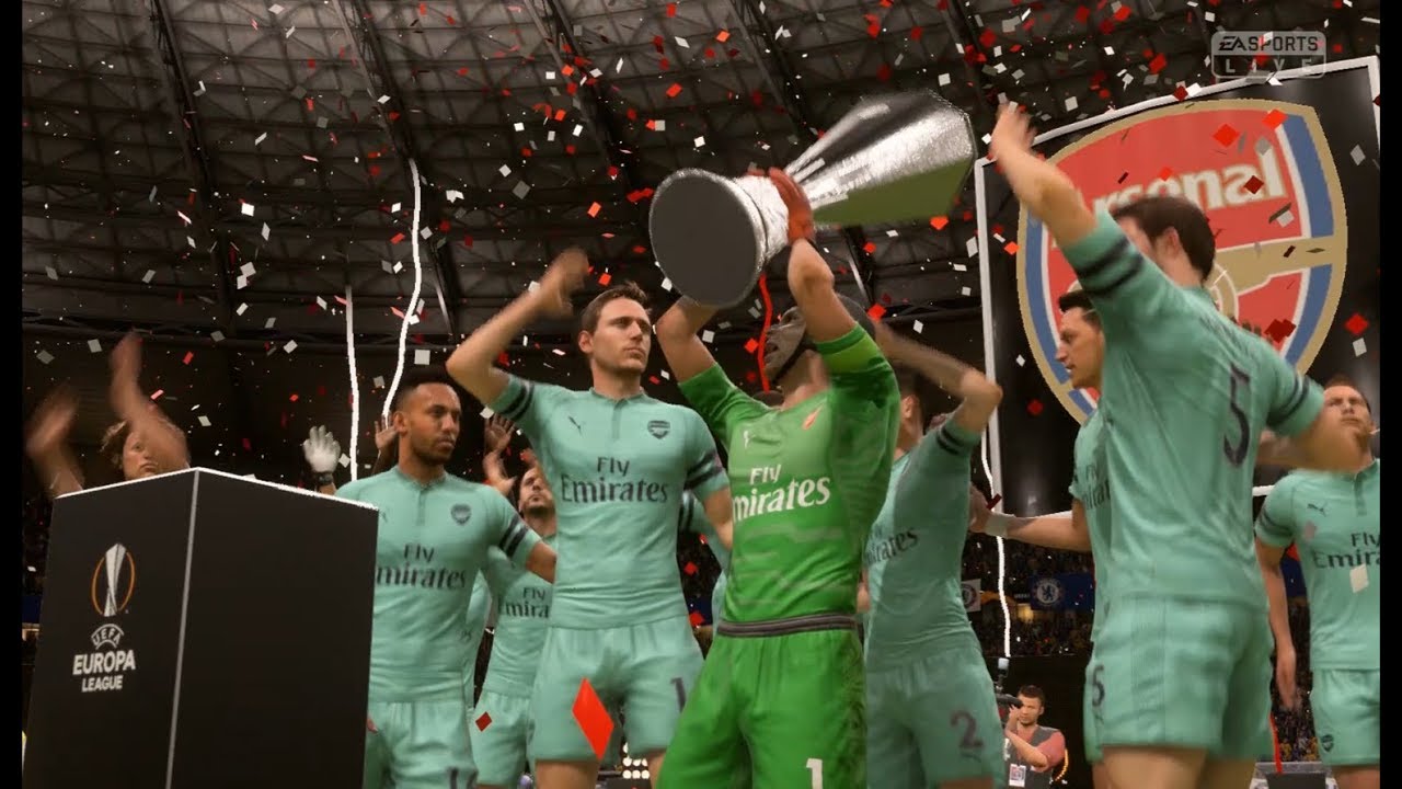 arsenal win Europa League final celebration YouTube