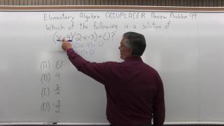 ACCUPLACER Review: Elementary Algebra Problem 99 - Mathematics with Dan Avedikian Wealth