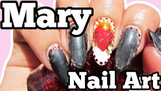 Heart nail art!️ + Seven Sorrows Prayer Catholic Nail Art