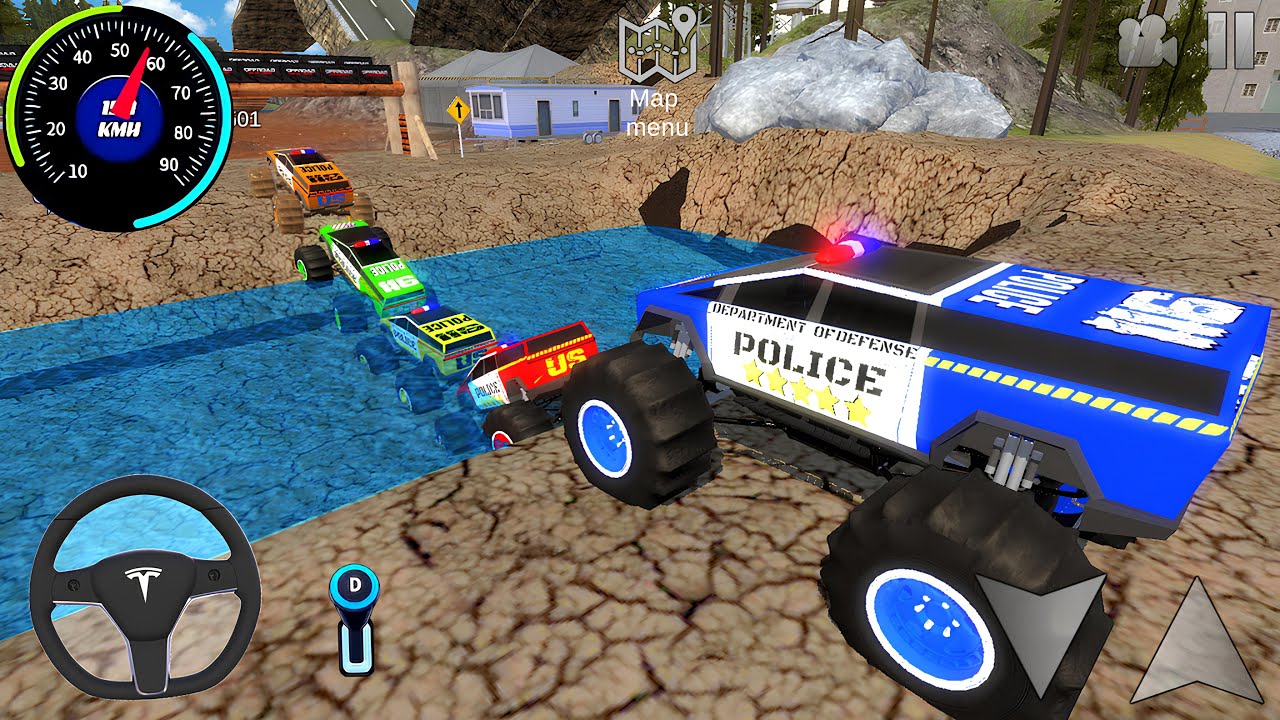 Juegos De Carros -  Impossible Police Monster Trucks #3 - Driver Car Extreme Racing Android Gameplay