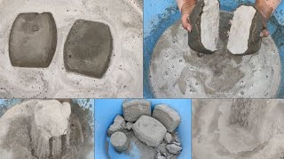 ASMR: soft dusty pure cement send slabs crumble dry+water+dipping/oddlysatifying