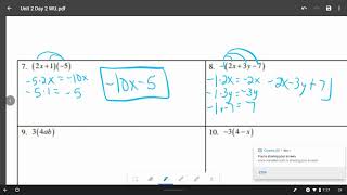 Algebra 1 Unit 2 Day 2 Notes
