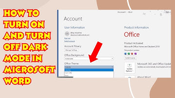 How To Turn On And Turn Off Dark Mode In Microsoft Word