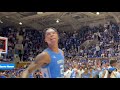 Caleb Love with a few words for the Crazies after the Tar Heels upset Duke 94-81