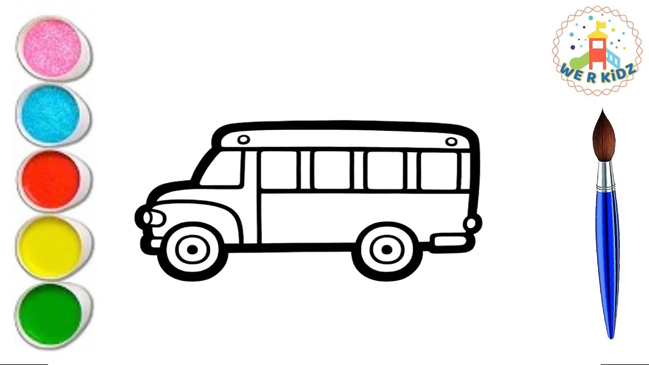 Как нарисовать школьный автобус || Поехали в школу || Учимся с удовольствием || Автобус || обучаю...