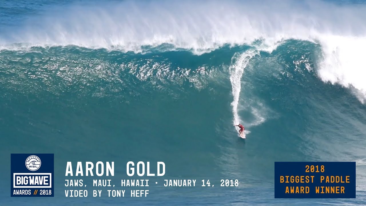 Aaron Gold at Jaws - 2018 Biggest Paddle Award Winner - WSL Big Wave ...