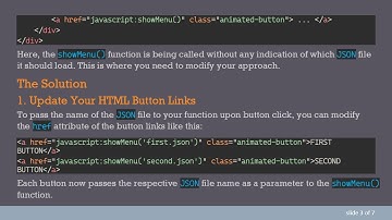 How to Dynamically Pass a JSON File Name to a JavaScript Function on Button Click