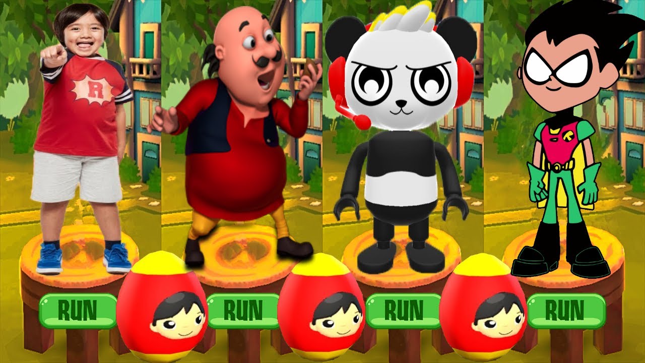Tag with Ryan vs Motu Patlu Run vs Teen Titan Robin Subway Run - All ...