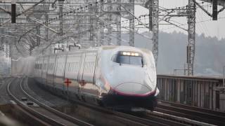 東北新幹線 E2系+E3系やまびこ・つばさ122号 那須塩原駅通過 2016年3月6日